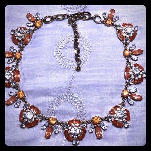 Natasha pink crystal retro necklace